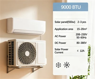 Aparat de aer conditionat cu energie solara 9000btu pentru casa