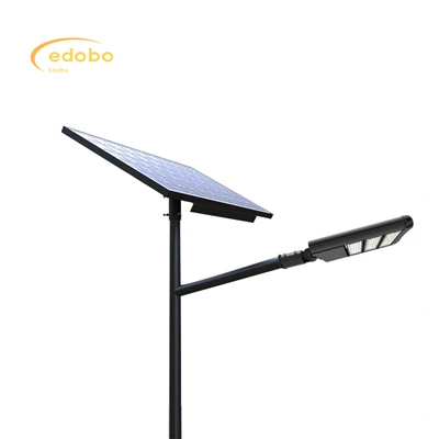 Lampă solară Lampă stradală cu energie solară cu panou negru de baterie cu litiu